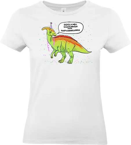 Partysaurolphus mit Sprechblase - Comic, Dino, Parasaurolophus, Party - Standard T-Shirt (Frauen)