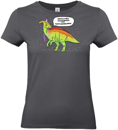 Partysaurolphus mit Sprechblase - Comic, Dino, Parasaurolophus, Party - Standard T-Shirt (Frauen)