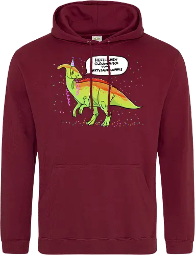 Partysaurolphus mit Sprechblase