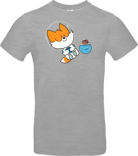Pause vom Weltalltag (ohne Background) - Comic, Fuchs, Space, Weltraum, Pause - Standard T-Shirt