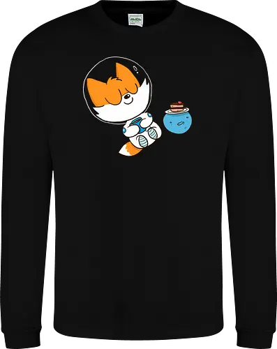 Pause vom Weltalltag (ohne Background) - Comic, Fuchs, Space, Weltraum, Pause - Sweatshirt