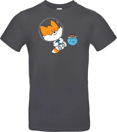 Pause vom Weltalltag (ohne Background) - Comic, Fuchs, Space, Weltraum, Pause - Standard T-Shirt