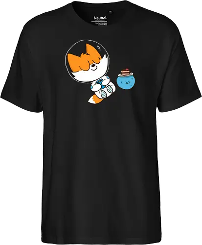Pause vom Weltalltag (ohne Background) - Comic, Fuchs, Space, Weltraum, Pause - Fairtrade T-Shirt