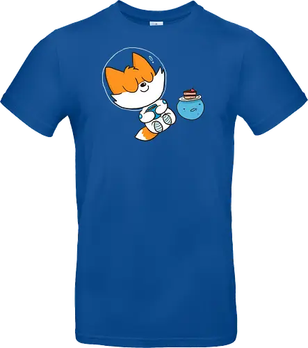 Pause vom Weltalltag (ohne Background) - Comic, Fuchs, Space, Weltraum, Pause - Standard T-Shirt