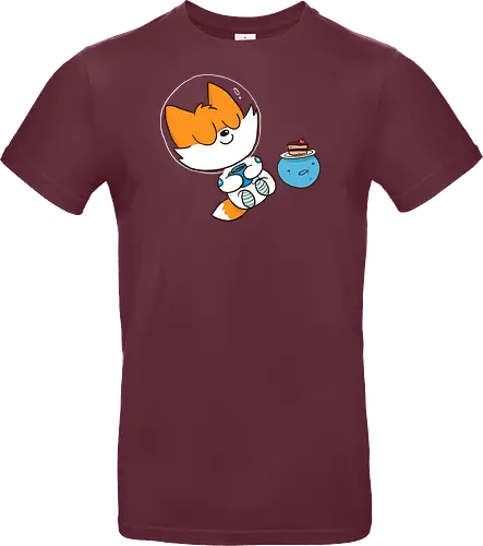 Pause vom Weltalltag (ohne Background) - Comic, Fuchs, Space, Weltraum, Pause - Standard T-Shirt