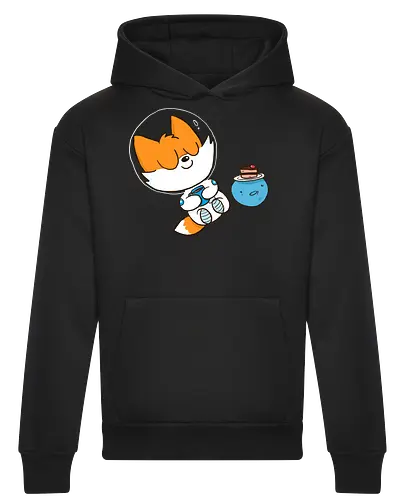 Pause vom Weltalltag (ohne Background) - Comic, Fuchs, Space, Weltraum, Pause - Heavyweight Hoodie