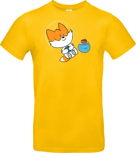 Pause vom Weltalltag (ohne Background) - Comic, Fuchs, Space, Weltraum, Pause - Standard T-Shirt