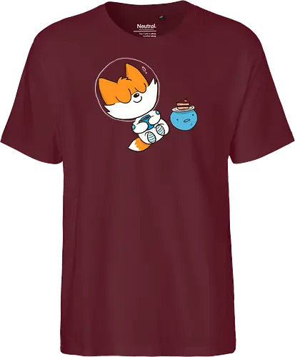 Pause vom Weltalltag (ohne Background) - Comic, Fuchs, Space, Weltraum, Pause - Fairtrade T-Shirt