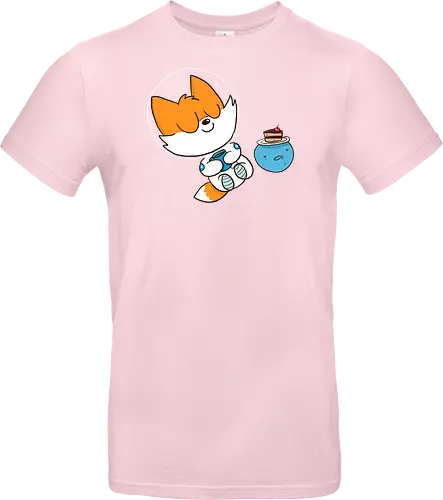 Pause vom Weltalltag (ohne Background) - Comic, Fuchs, Space, Weltraum, Pause - Standard T-Shirt