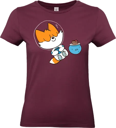 Pause vom Weltalltag (ohne Background) - Comic, Fuchs, Space, Weltraum, Pause - Standard T-Shirt (Frauen)