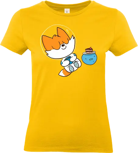 Pause vom Weltalltag (ohne Background) - Comic, Fuchs, Space, Weltraum, Pause - Standard T-Shirt (Frauen)