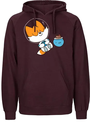 Pause vom Weltalltag (ohne Background) - Comic, Fuchs, Space, Weltraum, Pause - Fairtrade Hoodie