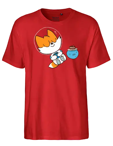 Pause vom Weltalltag (ohne Background) - Comic, Fuchs, Space, Weltraum, Pause - Fairtrade T-Shirt