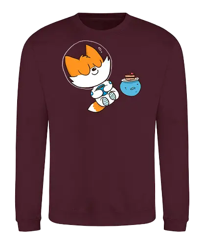 Pause vom Weltalltag (ohne Background) - Comic, Fuchs, Space, Weltraum, Pause - Sweatshirt