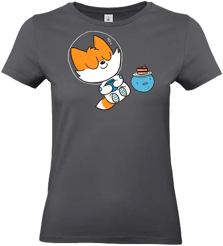 Pause vom Weltalltag (ohne Background) - Comic, Fuchs, Space, Weltraum, Pause - Standard T-Shirt (Frauen)