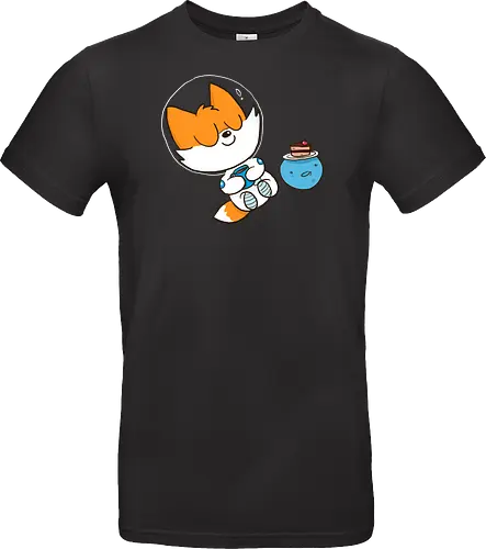 Pause vom Weltalltag (ohne Background) - Comic, Fuchs, Space, Weltraum, Pause - Standard T-Shirt