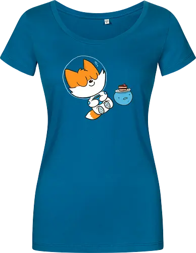 Pause vom Weltalltag (ohne Background) - Comic, Fuchs, Space, Weltraum, Pause - Damen T-Shirt