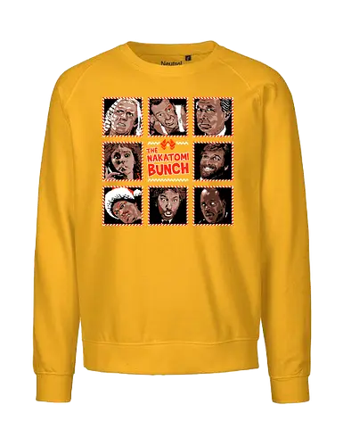 The Nakatomi Bunch - Die hard, Nakatomi plaza, 1988, ugly Christmas sweater, John mcClane, bruce willis, Christmas movies, Nakatomi, yippee ki yay, Christmas party, xmas - Fairtrade Sweatshirt