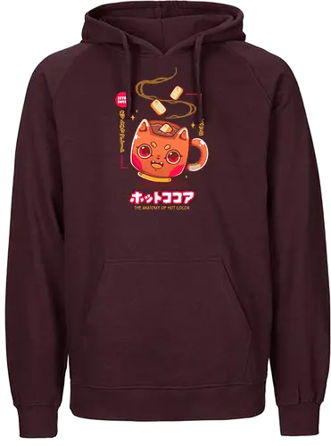 HOT COCOA - cocoa, chocolat, chocolate, hot cocoa, cute, kawaii, marshmallows - Fairtrade Hoodie