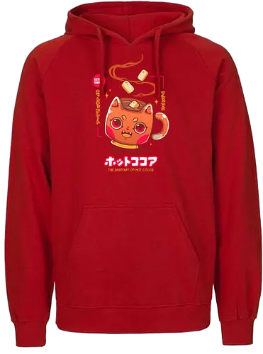 HOT COCOA - cocoa, chocolat, chocolate, hot cocoa, cute, kawaii, marshmallows - Fairtrade Hoodie