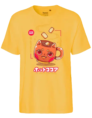 HOT COCOA - cocoa, chocolat, chocolate, hot cocoa, cute, kawaii, marshmallows - Fairtrade T-Shirt