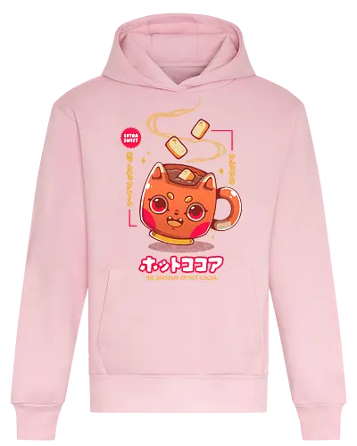 HOT COCOA - cocoa, chocolat, chocolate, hot cocoa, cute, kawaii, marshmallows - Heavyweight Hoodie