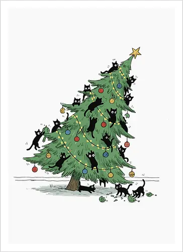 Christmas Tree Cat-astrophe