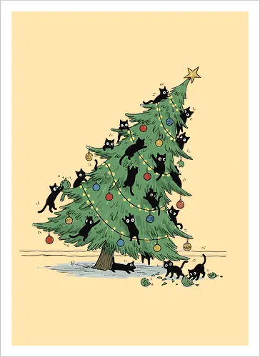 Christmas Tree Cat-astrophe