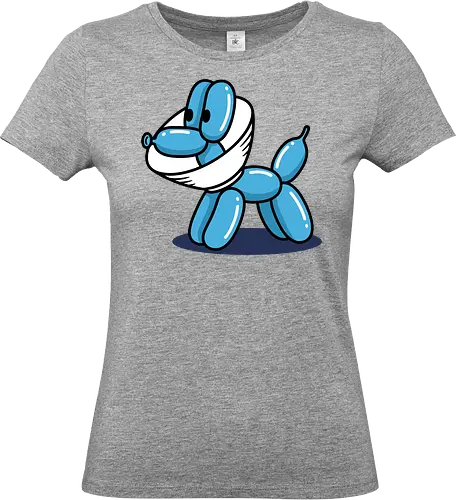 Safety Balloon Dog - Balloon dog, face mask, funny dog, pandemic art, safety humor, minimalist, balloon animal, quirky art, pop culture, t-shirt design, art print, cool graphic, modern humor, blue dog - Standard T-Shirt (Frauen)