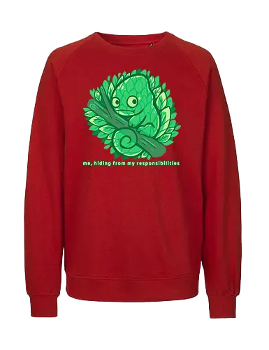 Hiding from my responsibilities - Chamäleon, lustig, verstecken, versteckt, chameleon, funny, hiding, hide, lazy, introvert, camouflage, relatable, nature, leaves, tree - Fairtrade Sweatshirt