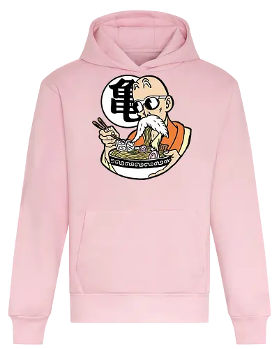  Master Roshi's Ramen Feast - Master Roshi, Kame Sennin, Dragon, DBZ, ramen, anime, manga, food art, fan art, t-shirt design, art print, cool anime art, geek art, Turtle School, Kame kanji, nostalgic. - Heavyweight Hoodie