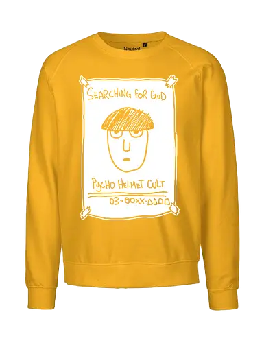 Psycho Helmet Cult Flyer - Mob, Psycho Helmet Cult, Searching for God, anime, manga, fan art, t-shirt design, art print, minimalist, sketchy, cult meme, Shigeo Kageyama, unique anime - Fairtrade Sweatshirt