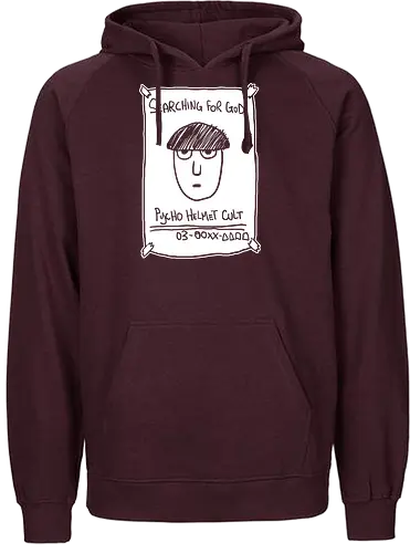 Psycho Helmet Cult Flyer - Mob, Psycho Helmet Cult, Searching for God, anime, manga, fan art, t-shirt design, art print, minimalist, sketchy, cult meme, Shigeo Kageyama, unique anime - Fairtrade Hoodie
