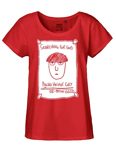 Psycho Helmet Cult Flyer - Mob, Psycho Helmet Cult, Searching for God, anime, manga, fan art, t-shirt design, art print, minimalist, sketchy, cult meme, Shigeo Kageyama, unique anime - Fairtrade Girl Shirt