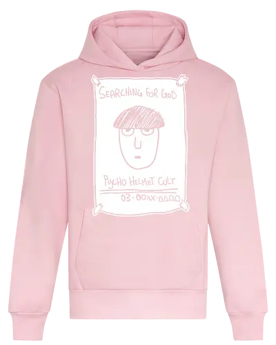 Psycho Helmet Cult Flyer - Mob, Psycho Helmet Cult, Searching for God, anime, manga, fan art, t-shirt design, art print, minimalist, sketchy, cult meme, Shigeo Kageyama, unique anime - Heavyweight Hoodie
