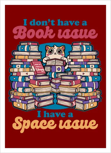 Cat Books Library - Book, Books, Bookworm, Library, Pet, Pets, Adventure, Fantasy, Social Issues, Cat, Cat Owner - Kunstdruck