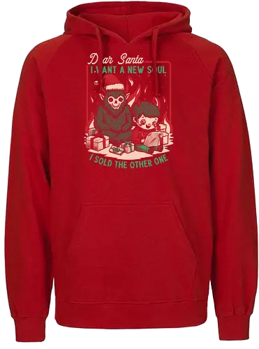 Christmas Demon Pact - Holiday, Santa Claus, Presents, Merry Christmas, Christmas Vacation, Christmas, Christmas Eve, Gifts, Gift, Naughty, Naughty List, Nice, Fire, Hell, Soul, Devil, Demon, Bad Santa, Krampus - Fairtrade Hoodie