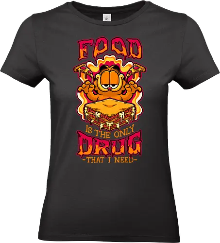 Comic Cat Trip Food - Cat, Food, Fast Food, Fast-food, Pizza, Lasagna, Pet, Comic, Movie, Tv Show, Cute, Hungry, Tripping, Psychedelic - Standard T-Shirt (Frauen)