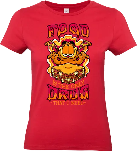 Comic Cat Trip Food - Cat, Food, Fast Food, Fast-food, Pizza, Lasagna, Pet, Comic, Movie, Tv Show, Cute, Hungry, Tripping, Psychedelic - Standard T-Shirt (Frauen)