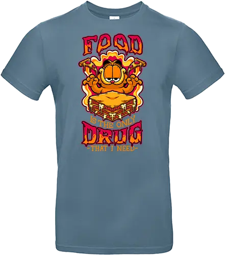 Comic Cat Trip Food - Cat, Food, Fast Food, Fast-food, Pizza, Lasagna, Pet, Comic, Movie, Tv Show, Cute, Hungry, Tripping, Psychedelic - Standard T-Shirt