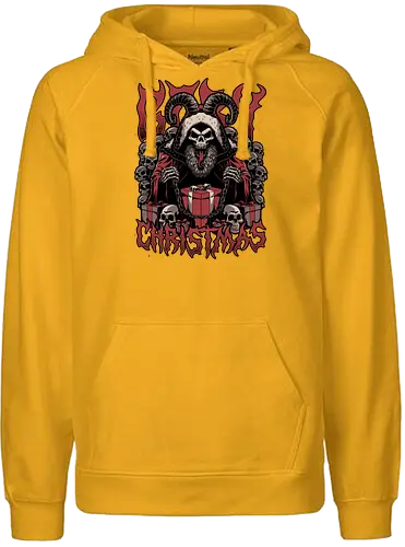 Gory Christmas Krampus - Ugly Sweater, Holiday, Christmas, Merry Christmas, Ugly Christmas Sweater, demon, devil, ritual, krampus, santa claus, Christmas Vacation, Christmas Eve, Gifts, Gift, Skull, Skeleton, Heavy Metal, Death Metal, Black Metal, Rock And Roll, Band Tee, Gore, Creepy, Horror, Horror Movies, Spooky, Spookmas - Fairtrade Hoodie