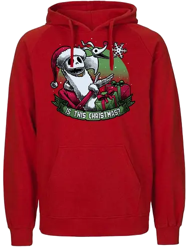 Skeleton Christmas Halloween - Movies, holiday, animation, halloween, christmas, dark fantasy, internet meme, skeleton, classic, stop motion, musical, scary, spooky, dog, pet, ghost, skull, fun, funny - Fairtrade Hoodie