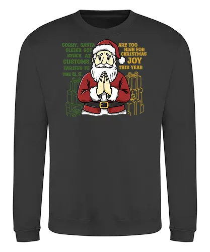 Holiday on Hold - funny christmas, holiday humor, santa parody, christmas satire, retro holiday, tariff joke, customs humor, no gifts, santa stuck, holiday on hold, funny santa, xmas illustration, economic humor, holiday t-shirt, festive parody, funny christmas, holiday humor, santa parody, christmas satire, retro holiday, tariff joke, customs humor, no gifts, santa stuck, holiday on hold, funny santa, xmas illustration, economic humor, holiday t-shirt, festive parody - Sweatshirt