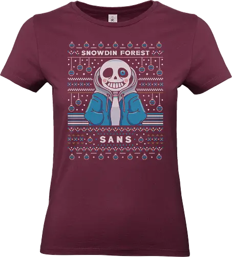 Snowdin Forest Ugly Sweater - Tale, deltarune, muffet, sans, indie game, video game, gaming, rpg, flowey, mettaton, gamer, papyrus, toriel, asgore, ugly christmas sweater, spider cider, christmas, xmas, ugly sweater - Standard T-Shirt (Frauen)