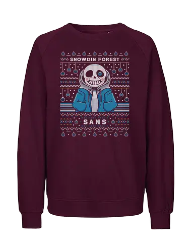 Snowdin Forest Ugly Sweater - Tale, deltarune, muffet, sans, indie game, video game, gaming, rpg, flowey, mettaton, gamer, papyrus, toriel, asgore, ugly christmas sweater, spider cider, christmas, xmas, ugly sweater - Fairtrade Sweatshirt