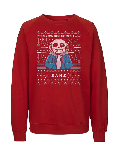 Snowdin Forest Ugly Sweater - Tale, deltarune, muffet, sans, indie game, video game, gaming, rpg, flowey, mettaton, gamer, papyrus, toriel, asgore, ugly christmas sweater, spider cider, christmas, xmas, ugly sweater - Fairtrade Sweatshirt