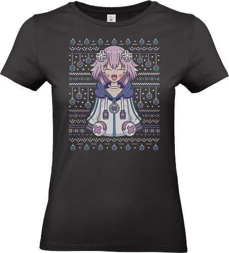 Planeptune Ugly Sweater - hyperdimension neptunia, purple heart, megadimension, superdimension, 4 goddesses online, nep nep, super neptunia rpg, neptune, video game, gaming, gamer, jrpg, nepgear, top nep, ugly christmas sweater, christmas, xmas, nepnep - Standard T-Shirt (Frauen)