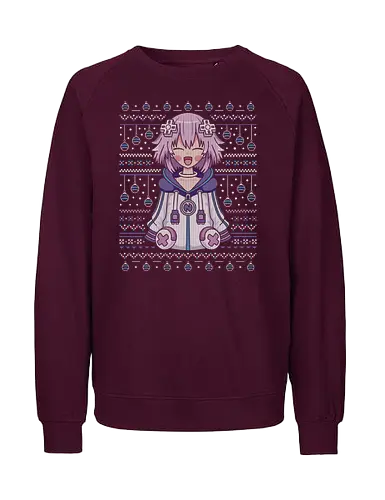 Planeptune Ugly Sweater - hyperdimension neptunia, purple heart, megadimension, superdimension, 4 goddesses online, nep nep, super neptunia rpg, neptune, video game, gaming, gamer, jrpg, nepgear, top nep, ugly christmas sweater, christmas, xmas, nepnep - Fairtrade Sweatshirt
