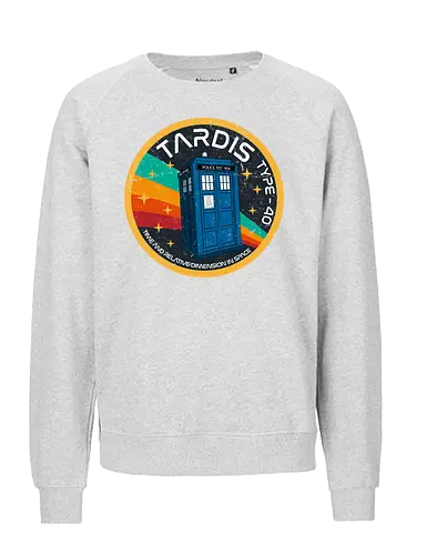 TARDIS type 40 - retro, vintage, logo, tardis, Doctor, space, time machine, 80s, 90s, series - Fairtrade Sweatshirt