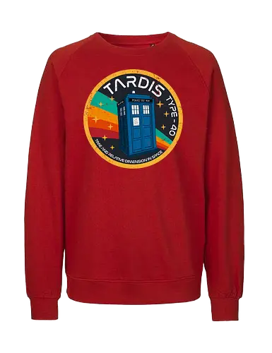 TARDIS type 40 - retro, vintage, logo, tardis, Doctor, space, time machine, 80s, 90s, series - Fairtrade Sweatshirt